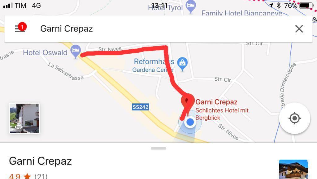 Bed and Breakfast Garni Crepaz Сельва-ді-Валь-Гардена Екстер'єр фото